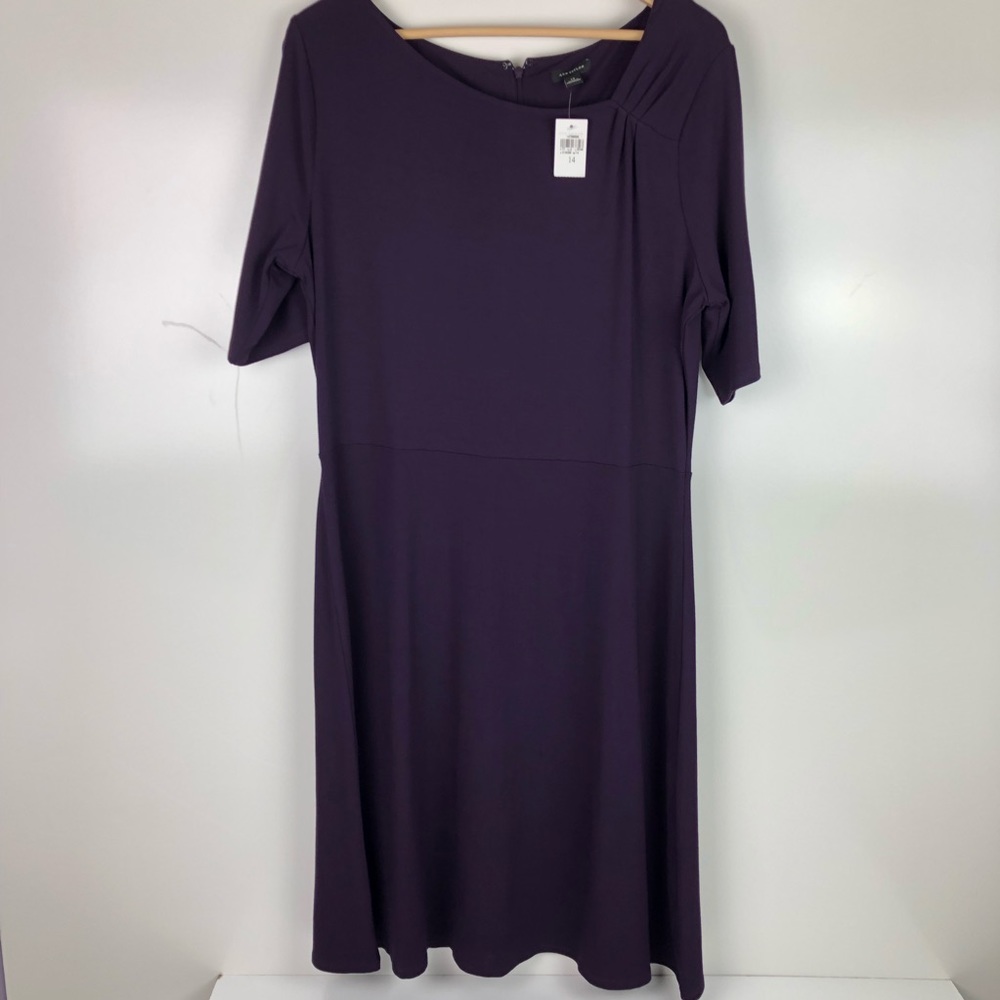 NWT Ann Taylor asymmetrical neckline dress Sz 14